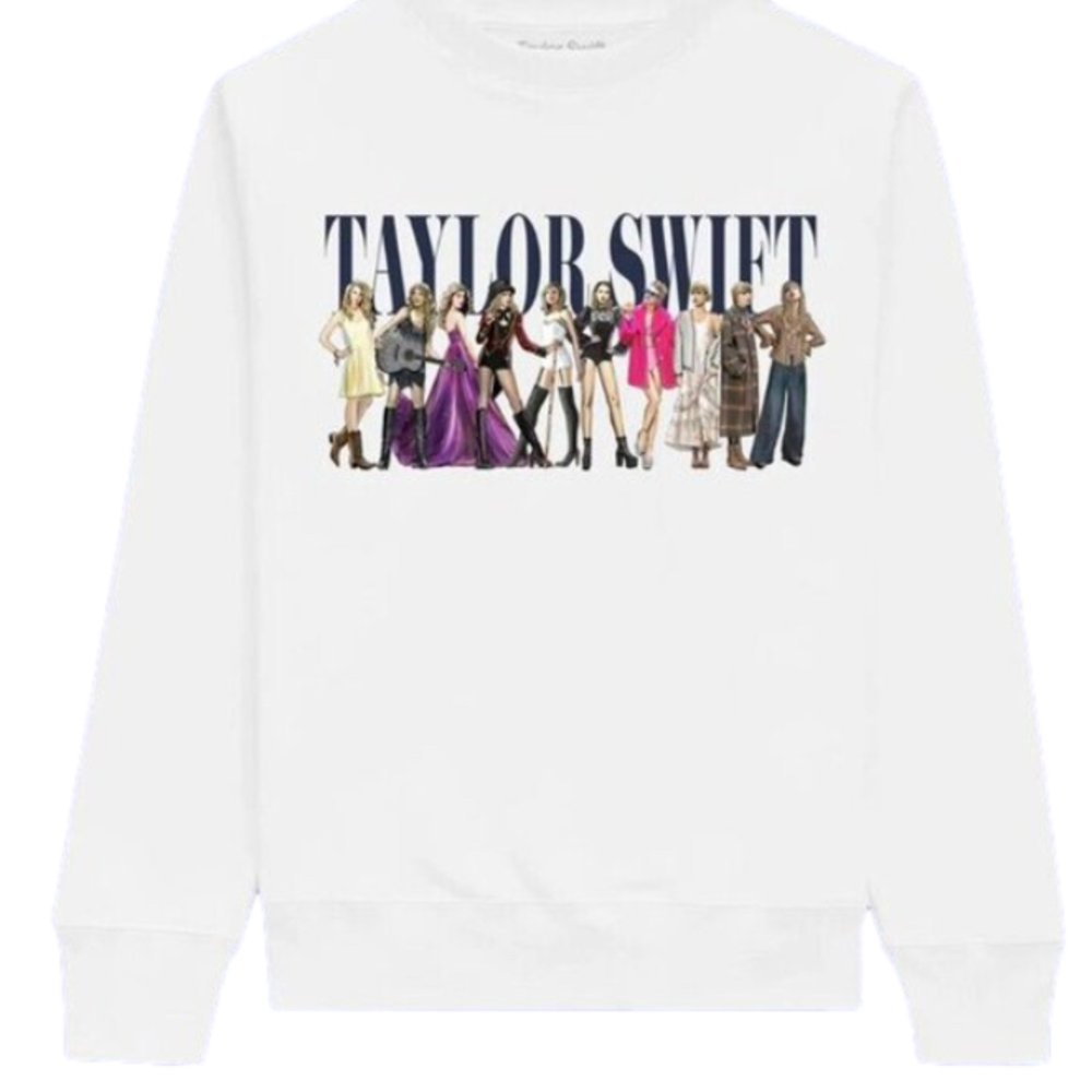 Taylor Swift Midnights Size 2XL Eras Tour White Crew Neck Sweatshirt